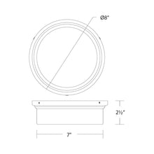 Load image into Gallery viewer, York LED Ceiling/Wall Light - line drawing.
