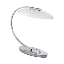 Load image into Gallery viewer, Vetro LED Table Lamp in Satin Nickel/Chrome.