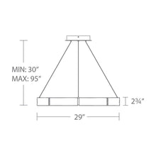 Load image into Gallery viewer, Zelda LED Chandelier - line drawing.