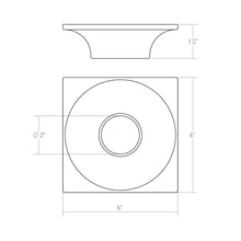 Load image into Gallery viewer, Zoom™ LED Flush Mount Ceiling Light - line drawing.