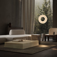 Load image into Gallery viewer, Iris LED Floor Lamp in living room.
