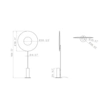 Load image into Gallery viewer, Iris LED Floor Lamp - line drawing.
