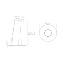 Load image into Gallery viewer, Iris LED Horizontal Pendant Light - line drawing.
