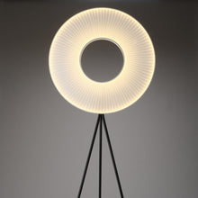 Load image into Gallery viewer, Iris LED Tripod Floor Lamp in Detail.

