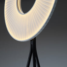 Load image into Gallery viewer, Iris LED Tripod Floor Lamp in Detail.

