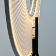 Load image into Gallery viewer, Iris LED Tripod Floor Lamp in Detail.
