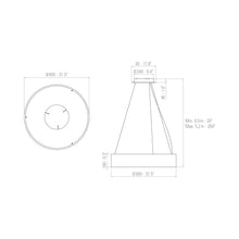 Load image into Gallery viewer, Ronde LED Pendant Light - line drawing.
