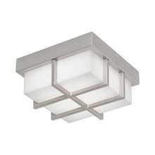 Load image into Gallery viewer, August Outdoor LED Flush Mount Ceiling Light in Painted Nickel.
