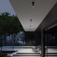 Load image into Gallery viewer, Beverly Outdoor LED Flush Mount Ceiling Light in Outside Area.
