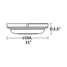 Load image into Gallery viewer, Dean Outdoor LED Flush Mount Ceiling Light - line drawing.
