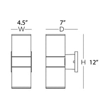 Load image into Gallery viewer, Everly Outdoor LED Wall Light - line drawing.

