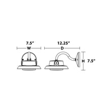 Load image into Gallery viewer, Gilbert Outdoor LED Wall Light - line drawing.
