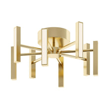 Load image into Gallery viewer, Indra LED Semi Flush Mount Ceiling Light in Satin Brass.
