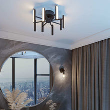 Load image into Gallery viewer, Indra LED Semi Flush Mount Ceiling Light in living room.
