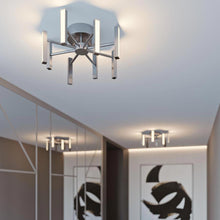 Load image into Gallery viewer, Indra LED Semi Flush Mount Ceiling Light in living room.
