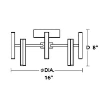 Load image into Gallery viewer, Indra LED Semi Flush Mount Ceiling Light - line drawing.
