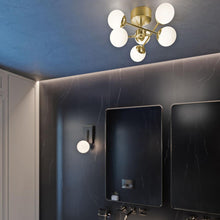 Load image into Gallery viewer, Pearl LED Semi Flush Mount Ceiling Light in bathroom.
