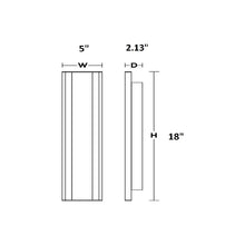 Load image into Gallery viewer, Rhea Outdoor LED Wall Light - line drawing.

