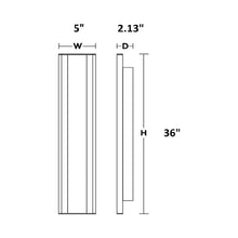 Load image into Gallery viewer, Rhea Outdoor LED Wall Light - line drawing.
