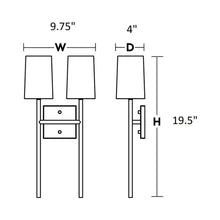 Load image into Gallery viewer, Rose Wall Light - line drawing.
