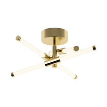 Load image into Gallery viewer, Rusnak LED Semi Flush Mount Ceiling Light in Satin Brass.
