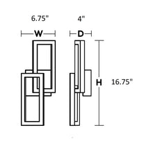 Load image into Gallery viewer, Sia LED Wall Light - line drawing.
