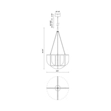 Load image into Gallery viewer, Anders LED Chandelier - line drawing.
