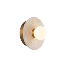 Load image into Gallery viewer, Dahlia LED Wall Light in Vintage Brass (1-Light).
