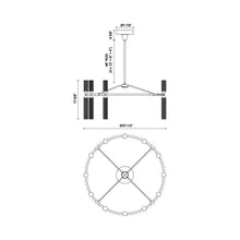 Load image into Gallery viewer, Edwin LED Chandelier line-drawing.
