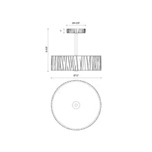 Load image into Gallery viewer, Kensington LED Semi Flush Mount Ceiling Light - line drawing.
