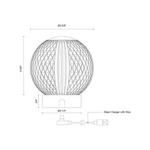 Load image into Gallery viewer, Marni LED Portable Table Lamp - line drawing.
