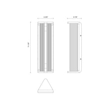 Load image into Gallery viewer, Sabre LED Vanity Wall Light - line drawing.
