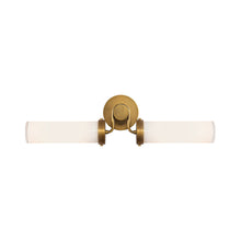 Load image into Gallery viewer, Wynwood Vanity Wall Light in Vintage Brass (2-Light).
