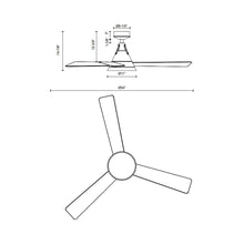 Load image into Gallery viewer, Archer LED Ceiling Fan - line drawing.

