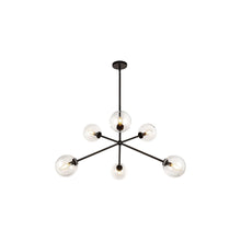 Load image into Gallery viewer, Cassia Chandelier in Matte Black/Clear Glass.
