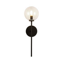 Load image into Gallery viewer, Cassia Wall Light in Matte Black/Clear Glass (1-Light).
