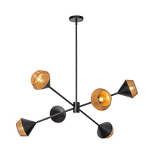 Load image into Gallery viewer, Daphne Chandelier in Matte Black.
