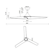 Load image into Gallery viewer, Emiko LED Ceiling Fan - line drawing.
