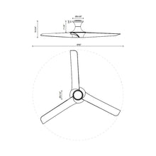 Load image into Gallery viewer, Emiko LED Flush Mount Ceiling Fan - line drawing.
