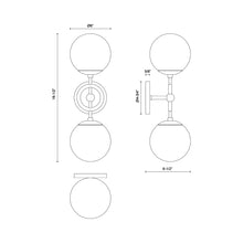 Load image into Gallery viewer, Fiore Bath Wall Light - line drawing.
