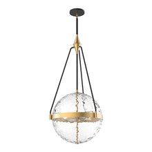 Load image into Gallery viewer, Harmony Pendant Light in Brushed Gold/Clear Water Glass (Large).

