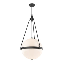 Load image into Gallery viewer, Harmony Pendant Light in Matte Black/Glossy Opal Glass (Large).
