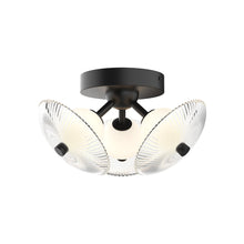 Load image into Gallery viewer, Hera LED Flush Mount Ceiling Light in Matte Black (3-Light).
