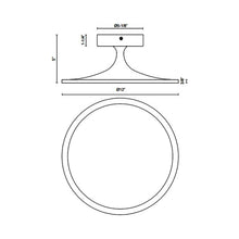Load image into Gallery viewer, Issa LED Semi Flush Mount Ceiling Light - line drawing.
