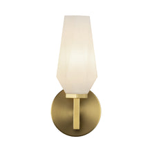 Load image into Gallery viewer, Krysta Vertical Bath Wall Light in Brushed Gold.
