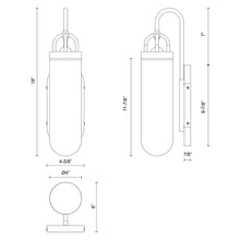 Load image into Gallery viewer, Lancaster Outdoor Wall Light - line drawing.
