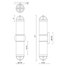 Load image into Gallery viewer, Lancaster Outdoor Wall Light - line drawing.
