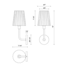 Load image into Gallery viewer, Plisse Wall Light - line drawing.
