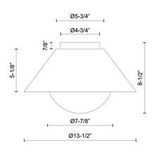 Load image into Gallery viewer, Remy Flush Mount Ceiling Light - line drawing.
