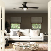 Load image into Gallery viewer, Rubio LED Flush Mount Ceiling Fan in living room.
